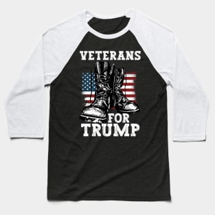 Veterans For Trump 2024 Vintage American Flag Baseball T-Shirt